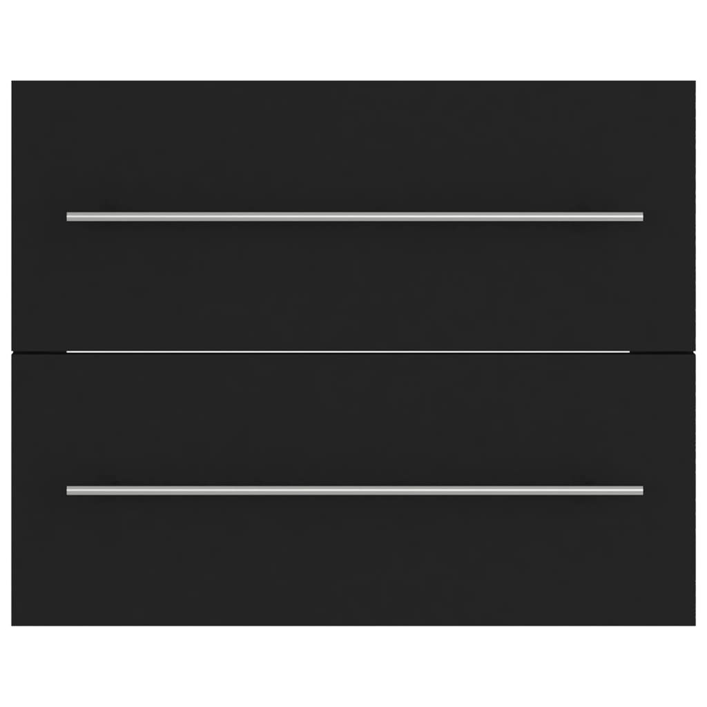 vidaXL Ντουλάπι Νιπτήρα Μαύρο 60 x 38,5 x 48 εκ. από Επεξ. Ξύλο