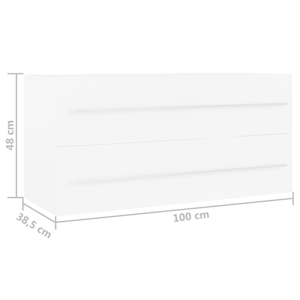 vidaXL Ντουλάπι Νιπτήρα Λευκό 100 x 38,5 x 48 εκ. από Επεξ. Ξύλο