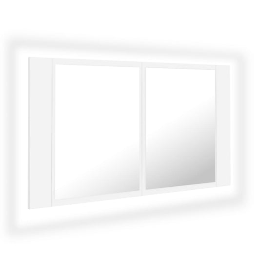 vidaXL Καθρέφτης Μπάνιου με Ντουλάπι LED Λευκός 80x12x45 εκ. Ακρυλικός