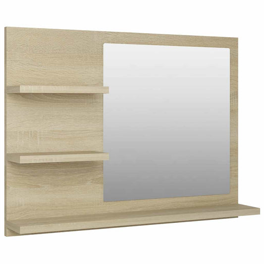 vidaXL Καθρέφτης Μπάνιου Sonoma Δρυς 60 x 10,5 x 45 εκ. Επεξ. Ξύλο