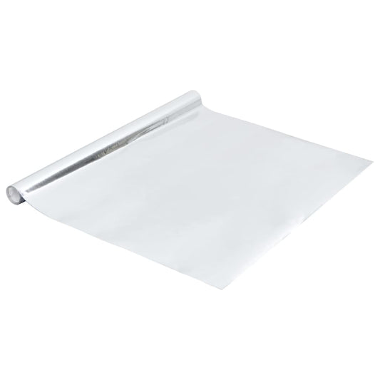 vidaXL Μεμβράνη Αυτοκόλλητη για Έπιπλα Γυαλιστερό Ασημί 500 x 90εκ PVC