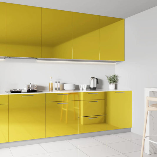 vidaXL Μεμβράνη Αυτοκόλλητη για Έπιπλα Γυαλιστερό Χρυσό 500 x 90εκ PVC