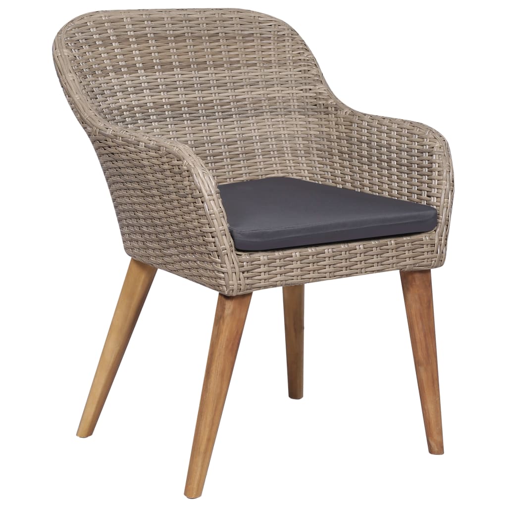 vidaXL Σετ Τραπεζαρίας Κήπου 9 τεμαχίων Καφέ από Συνθετικό Ρατάν