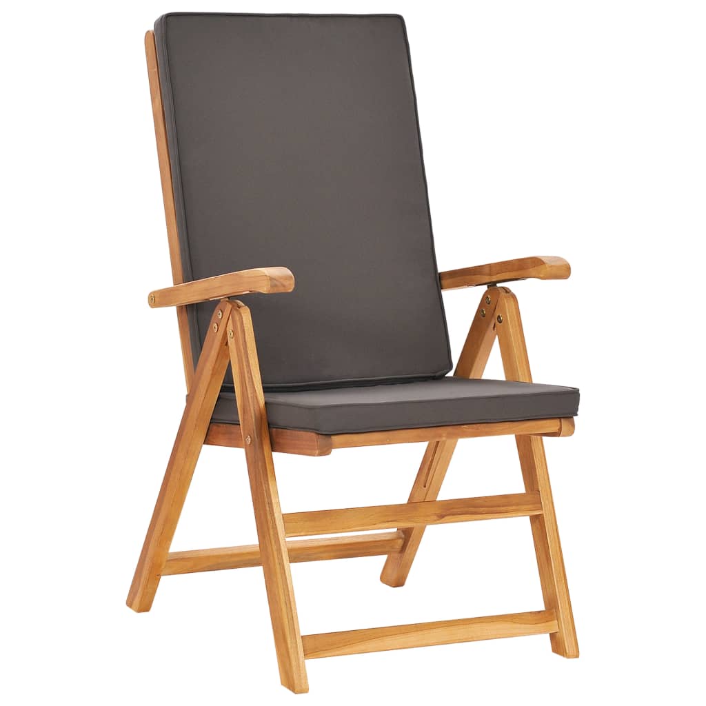 vidaXL Σετ Τραπεζαρίας Κήπου 9 Τεμ. Μασίφ Ξύλο Teak με Γκρι Μαξιλάρια