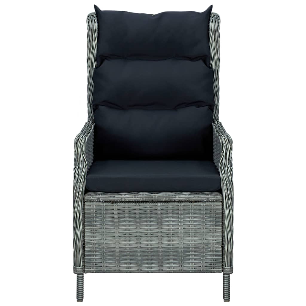 vidaXL Τραπεζαρία Εξ. Χώρου 7 τεμ Ανοιχτό Γκρι Συνθ. Ρατάν & Μαξιλάρια