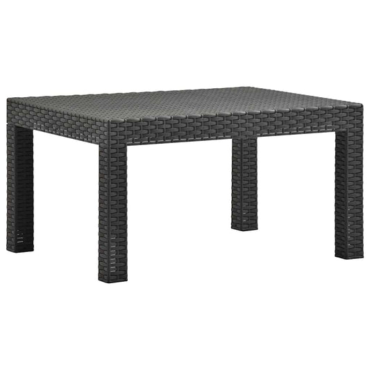 vidaXL Τραπέζι Κήπου Ανθρακί 58x58x41 εκ. από Ρατάν Πολυπροπυλενίου