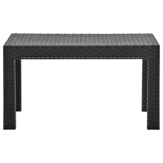 vidaXL Τραπέζι Κήπου Ανθρακί 58x58x41 εκ. από Ρατάν Πολυπροπυλενίου