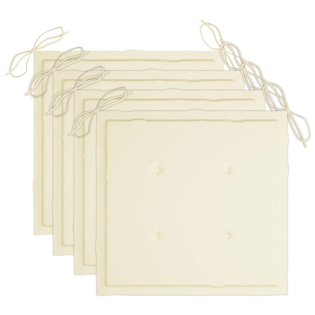 vidaXL Καρέκλες Κήπου 4 τεμ. Γκρι Μασίφ Ξύλο Ακακίας με Μαξιλάρια