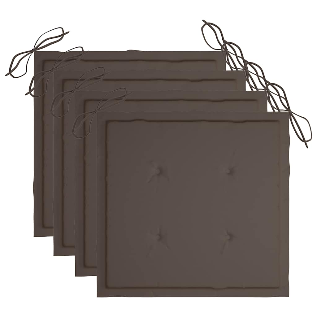 vidaXL Καρέκλες Κήπου 4 τεμ. Γκρι Μασίφ Ξύλο Ακακίας με Μαξιλάρια