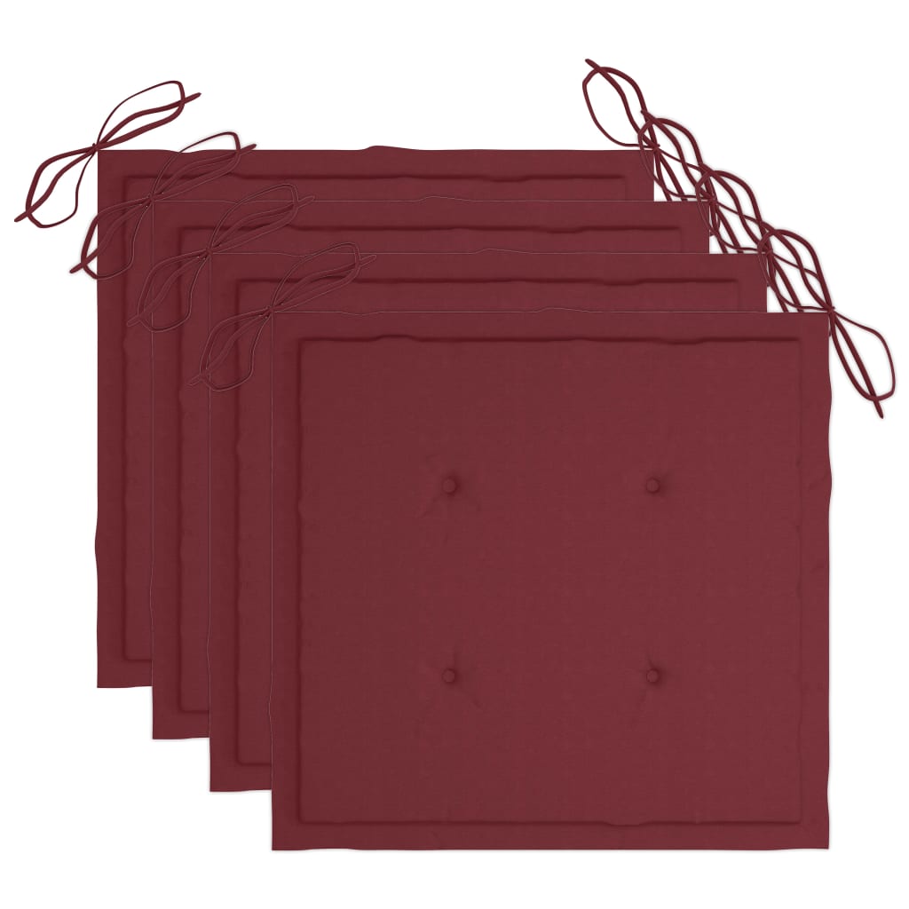 vidaXL Καρέκλες Κήπου 4 τεμ. Γκρι Μασίφ Ξύλο Ακακίας με Μαξιλάρια