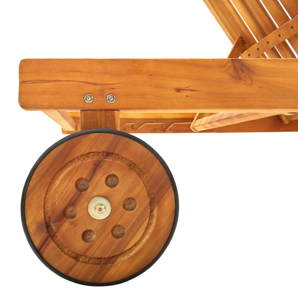 vidaXL Ξαπλώστρα Κήπου από Μασίφ Ξύλο Ακακίας με Μαξιλάρι