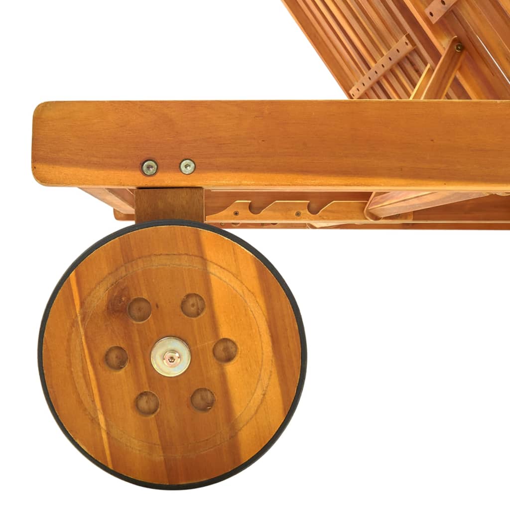 vidaXL Ξαπλώστρα Κήπου 2 Ατόμων από Μασίφ Ξύλο Ακακίας με Μαξιλάρια