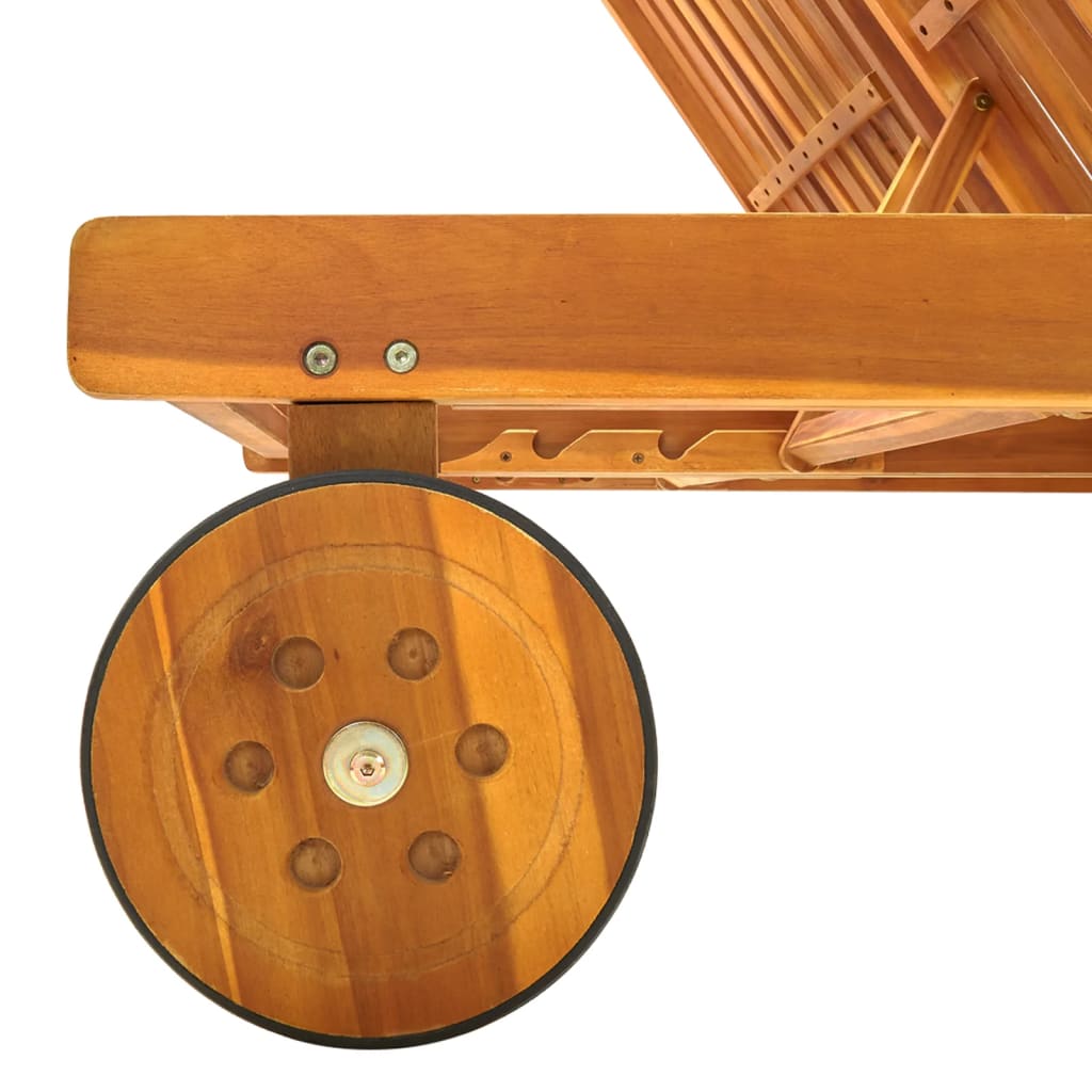 vidaXL Ξαπλώστρα Κήπου 2 Ατόμων από Μασίφ Ξύλο Ακακίας με Μαξιλάρια