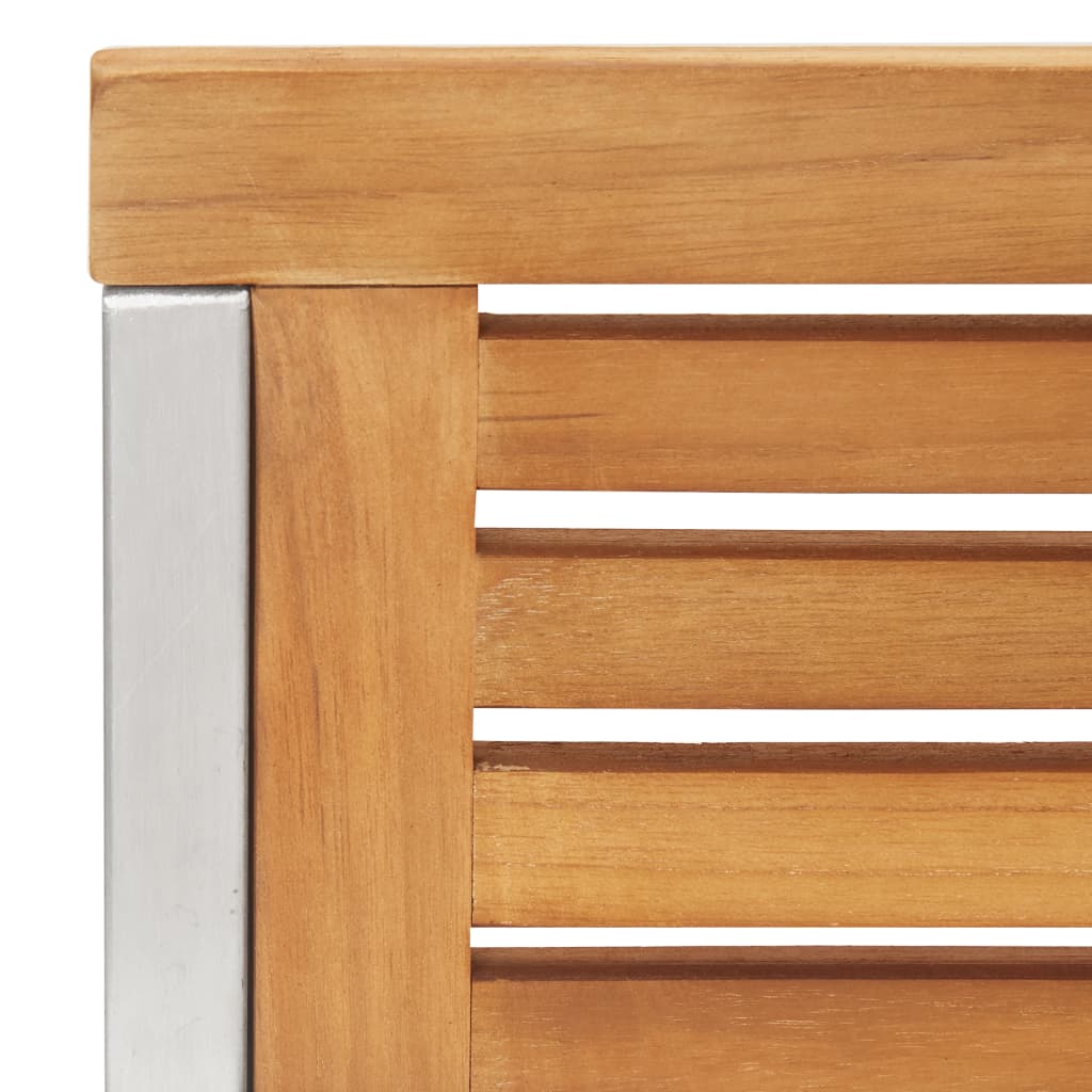 vidaXL Καρέκλες Κήπου 2 τεμ. από Μασίφ Ξύλο Teak/Ατσάλι με Μαξιλάρια