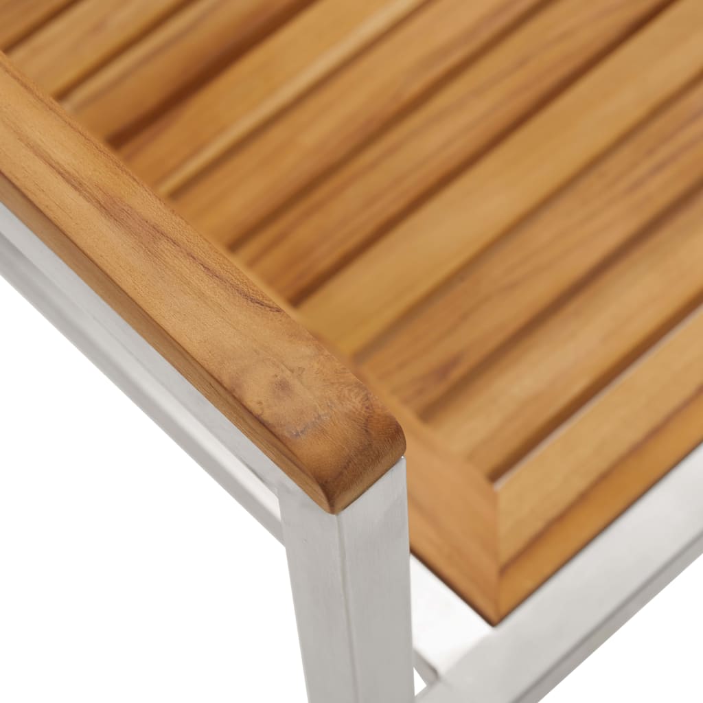 vidaXL Καρέκλες Κήπου 2 τεμ. από Μασίφ Ξύλο Teak/Ατσάλι με Μαξιλάρια