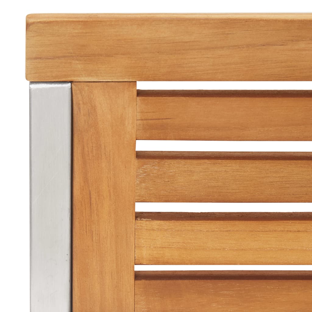 vidaXL Καρέκλες Κήπου 2 τεμ. από Μασίφ Ξύλο Teak/Ατσάλι με Μαξιλάρια