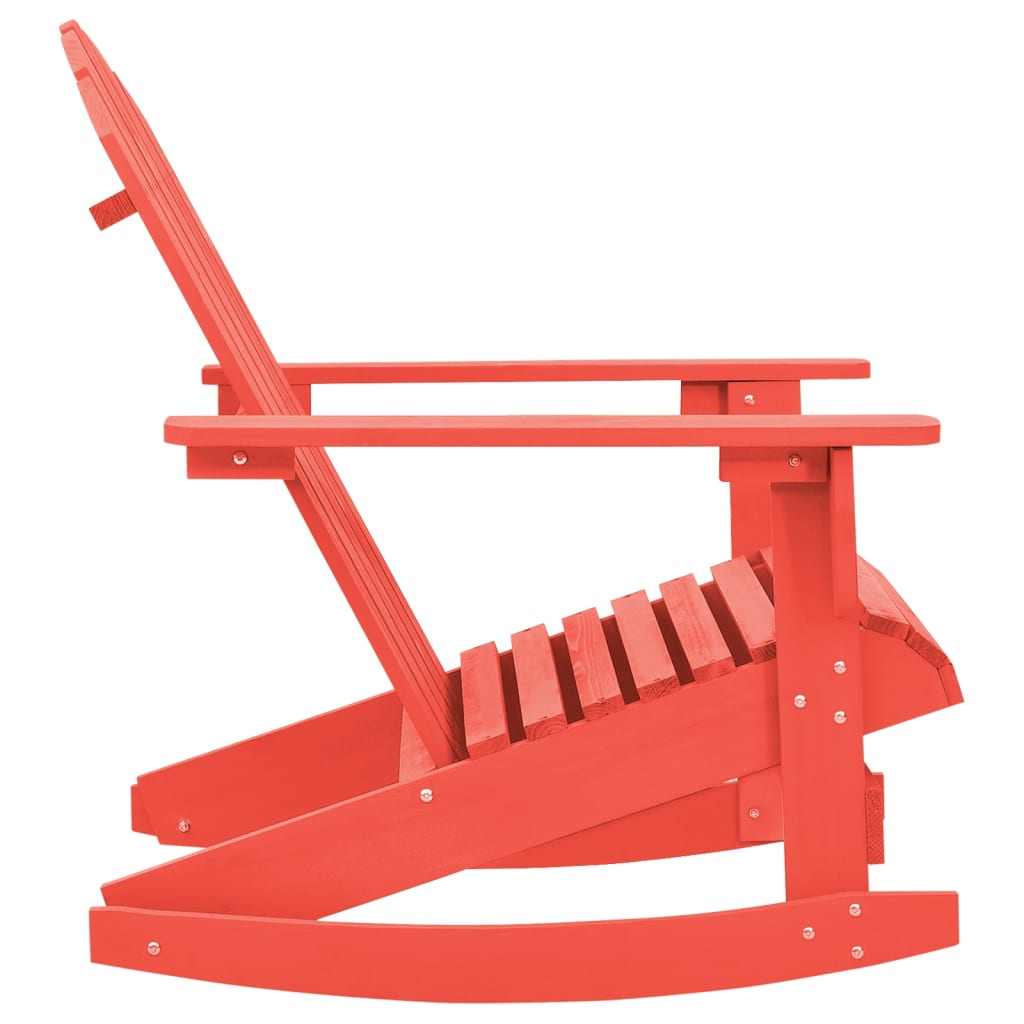 vidaXL Καρέκλα Κήπου Adirondack Κουνιστή Κόκκινη από Μασίφ Ξύλο Ελάτης