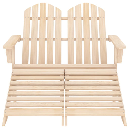 vidaXL Καρέκλα Κήπου Adirondack Διθέσια από Ξύλο Ελάτης & Υποπόδιο