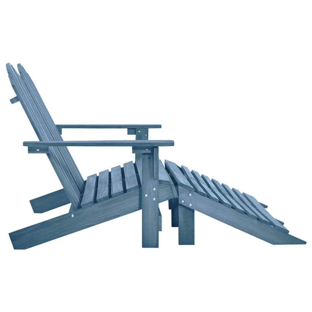 vidaXL Καρέκλα Κήπου Adirondack Διθέσια Μπλε Ξύλο Ελάτης & Υποπόδιο
