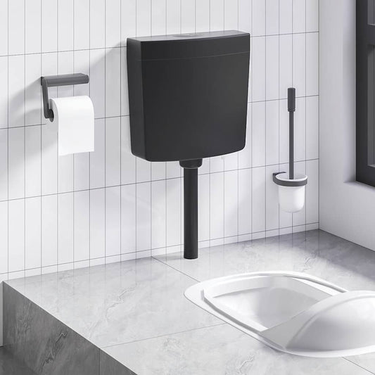 vidaXL Καζανάκι με Είσοδο Νερού από Κάτω Μαύρο 3/6 Λίτρων