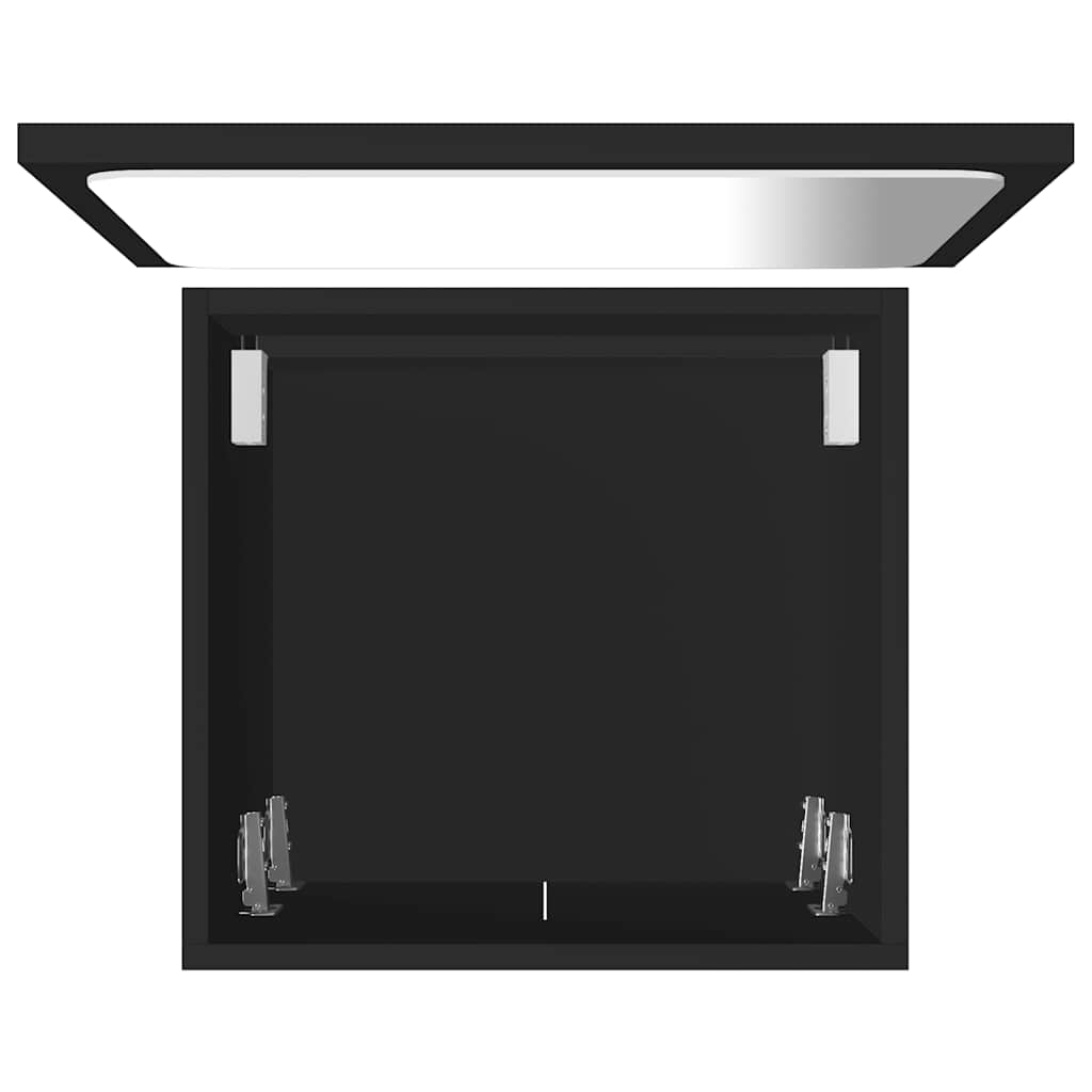 vidaXL Έπιπλα Μπάνιου Σετ 2 Τεμαχίων Μαύρο από Μοριοσανίδα