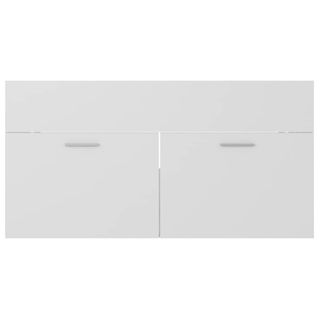 vidaXL Σετ Επίπλων Μπάνιου 2 Τεμαχίων Λευκό από Επεξ. Ξύλο