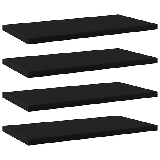 vidaXL Ράφια Βιβλιοθήκης 4 τεμ. Μαύρα 40x20x1,5 εκ. από Επεξ.Ξύλο