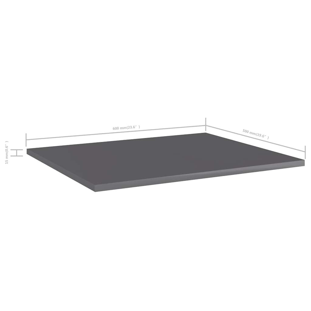 vidaXL Ράφια Βιβλιοθήκης 8 τεμ. Γυαλ. Γκρι 60x50x1,5 εκ. Επεξ. Ξύλο