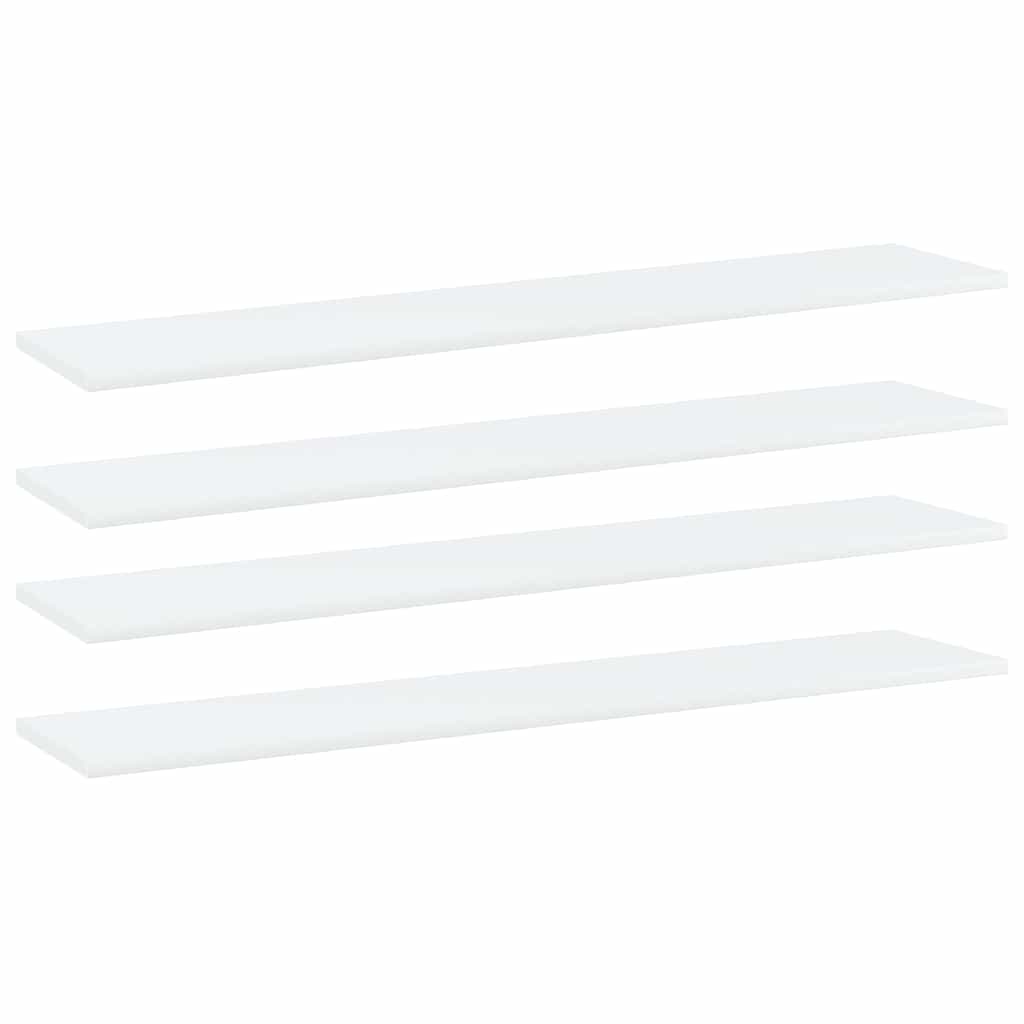 vidaXL Ράφια Βιβλιοθήκης 4 τεμ. Λευκά 100x20x1,5 εκ. από Επεξ. Ξύλο