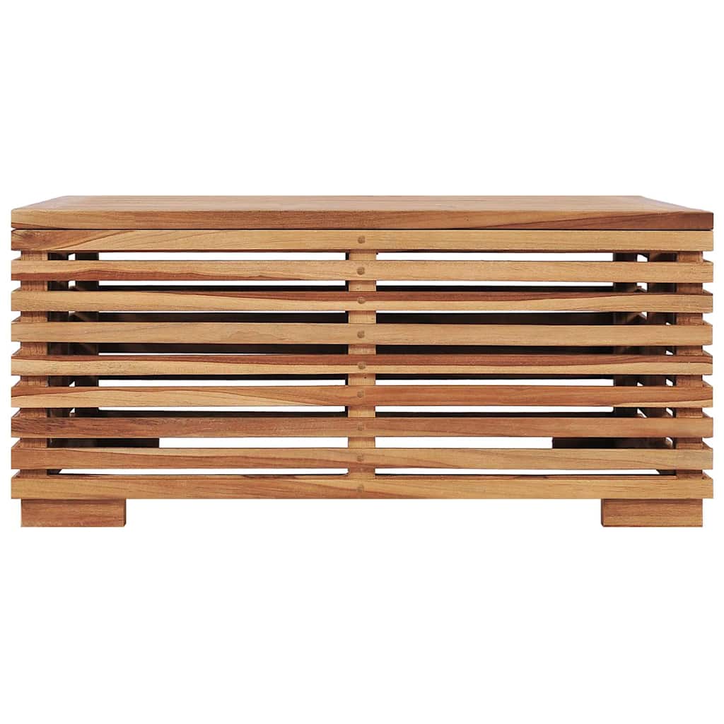 vidaXL Σετ Τραπέζι Κήπου & Υποπόδιο Μασίφ Ξύλο Teak με Γκρι Μαξιλάρι