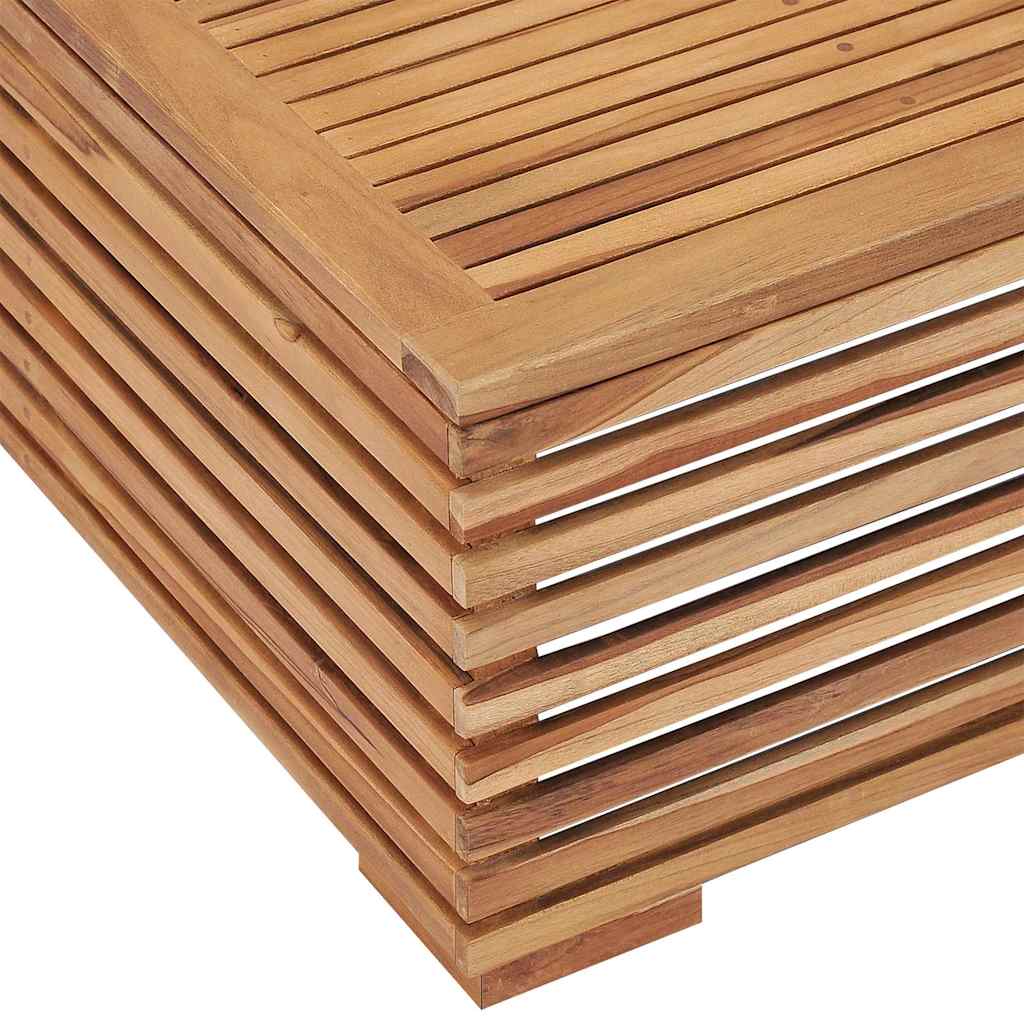 vidaXL Σετ Τραπέζι Κήπου & Υποπόδιο Μασίφ Ξύλο Teak με Γκρι Μαξιλάρι