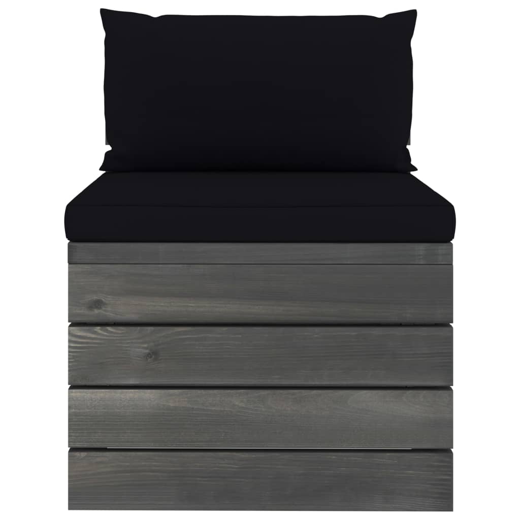 vidaXL Σαλόνι Κήπου από Παλέτες 2 τεμ. Μασίφ Ξύλο Πεύκου με Μαξιλάρια