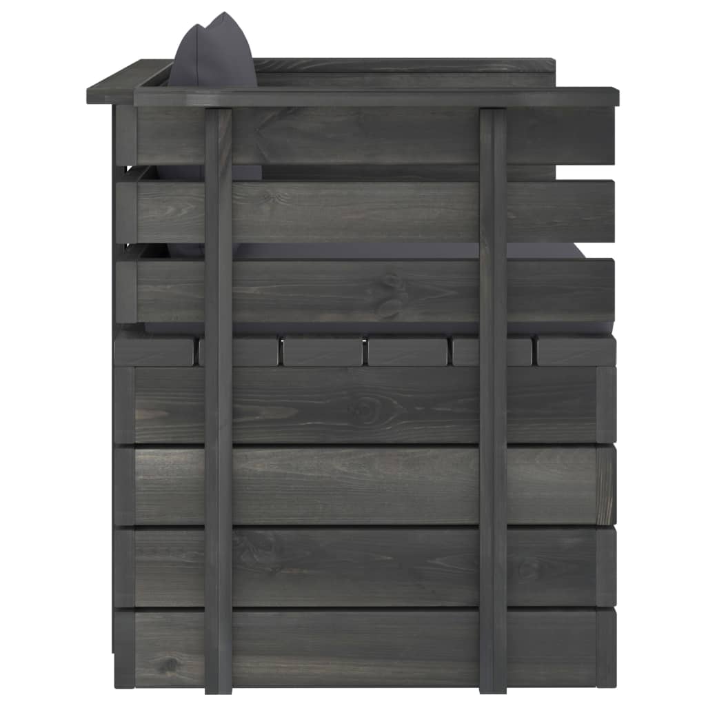 vidaXL Πολυθρόνα Κήπου από Ξύλο Πεύκου με Μαξιλάρια