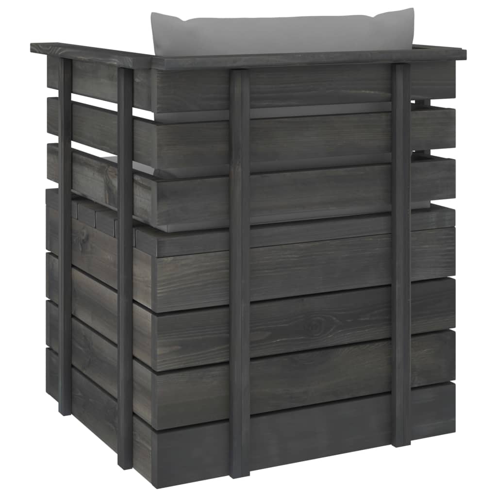 vidaXL Πολυθρόνα Κήπου από Ξύλο Πεύκου με Μαξιλάρια