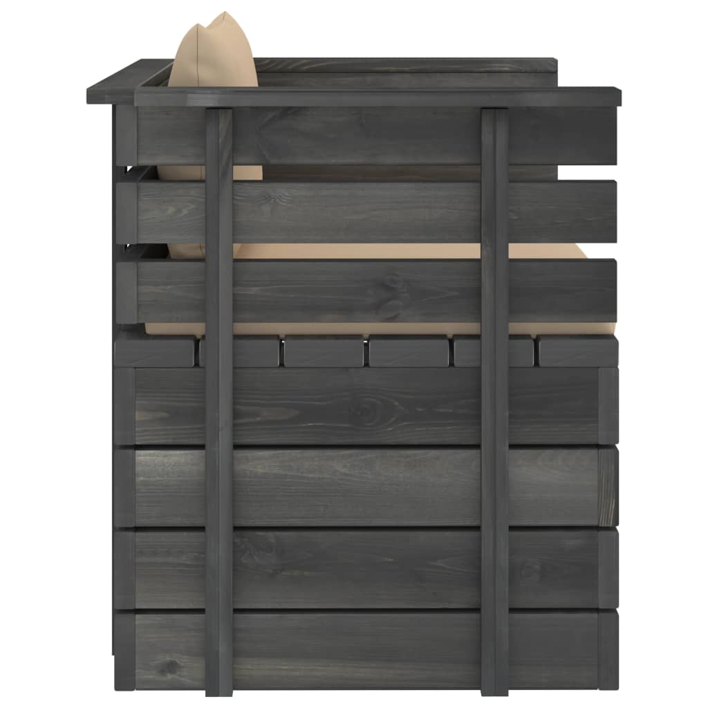 vidaXL Πολυθρόνα Κήπου από Ξύλο Πεύκου με Μαξιλάρια