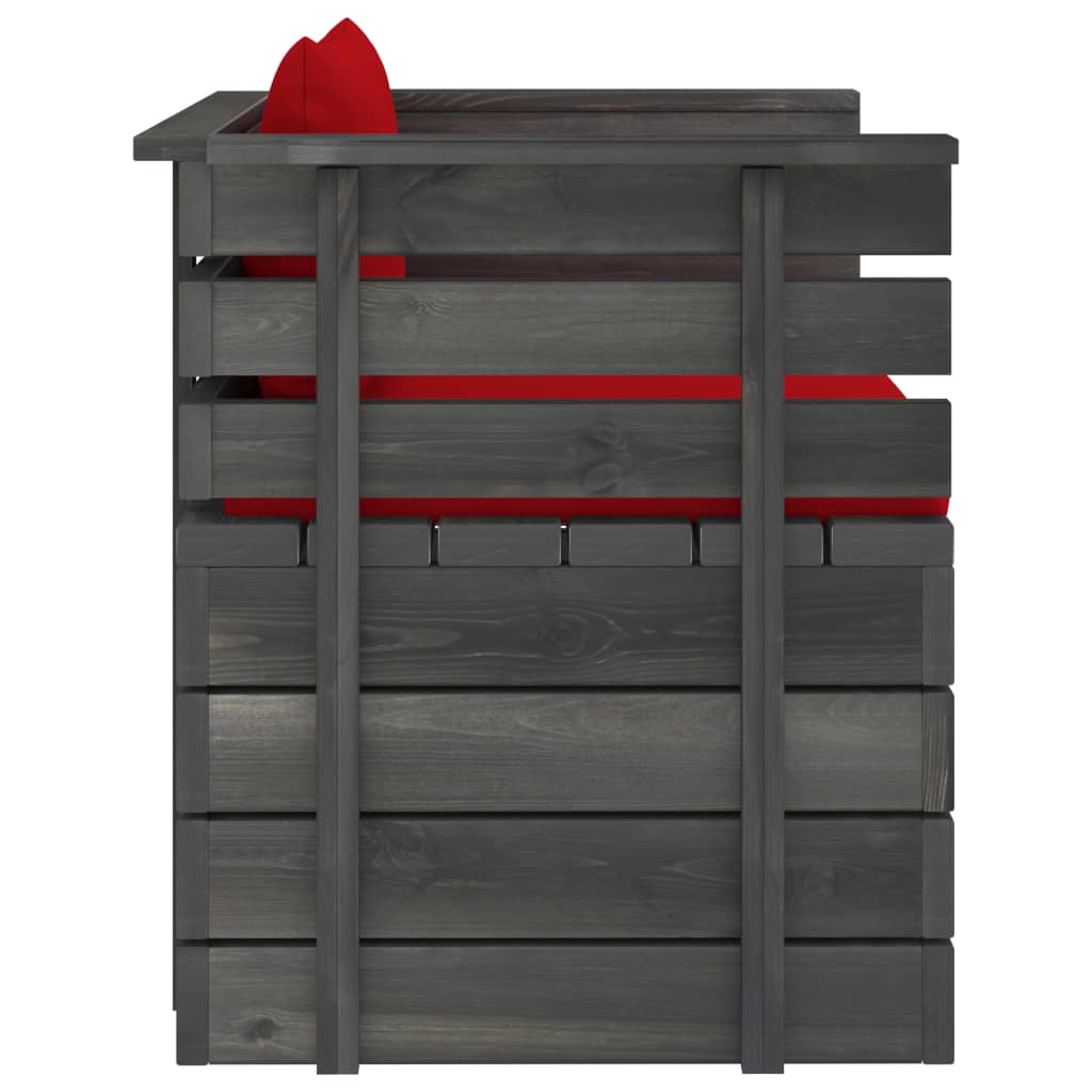 vidaXL Πολυθρόνα Κήπου από Ξύλο Πεύκου με Μαξιλάρια