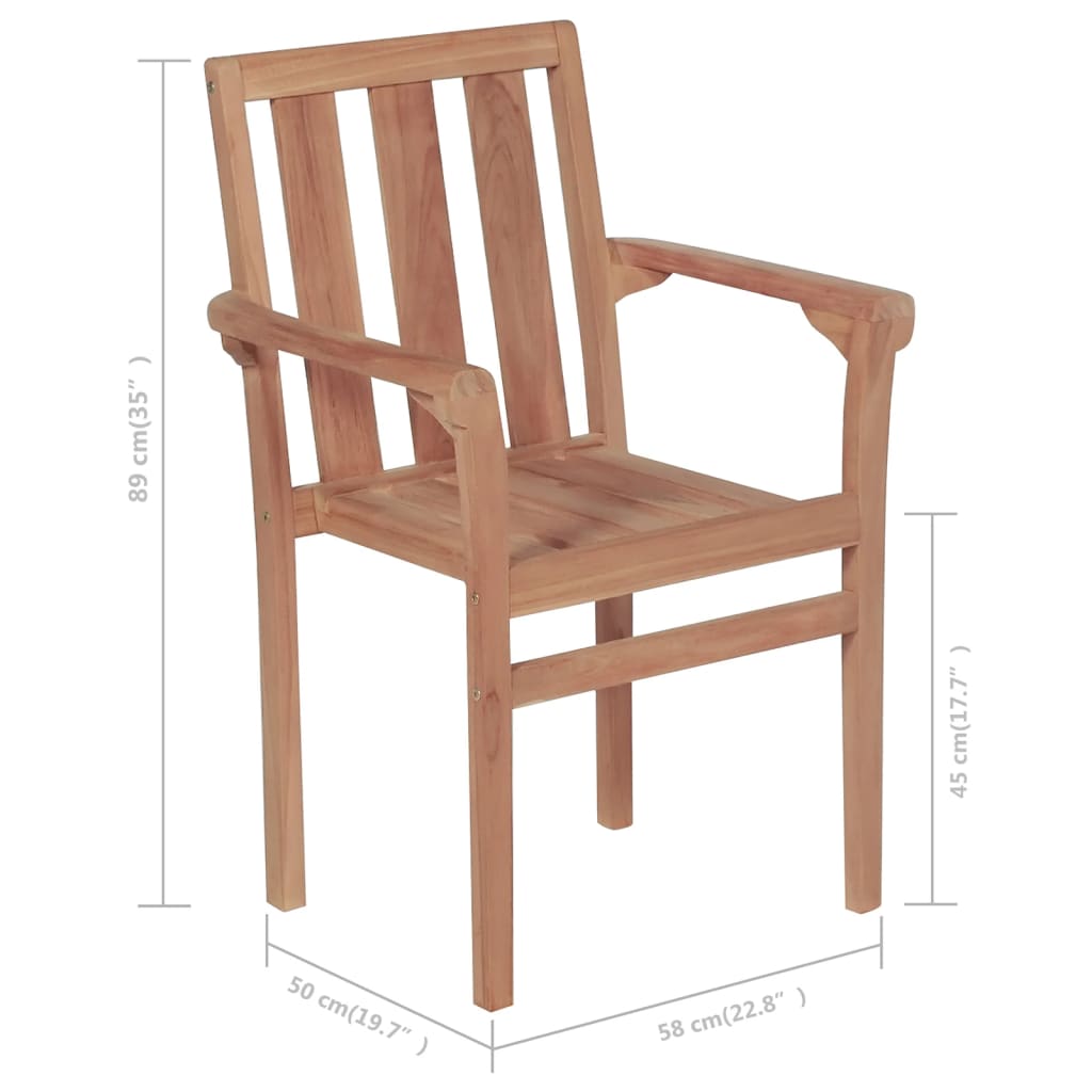 vidaXL Καρέκλες Κήπου 2 τεμ. από Μασίφ Ξύλο Teak με Πράσινα Μαξιλάρια