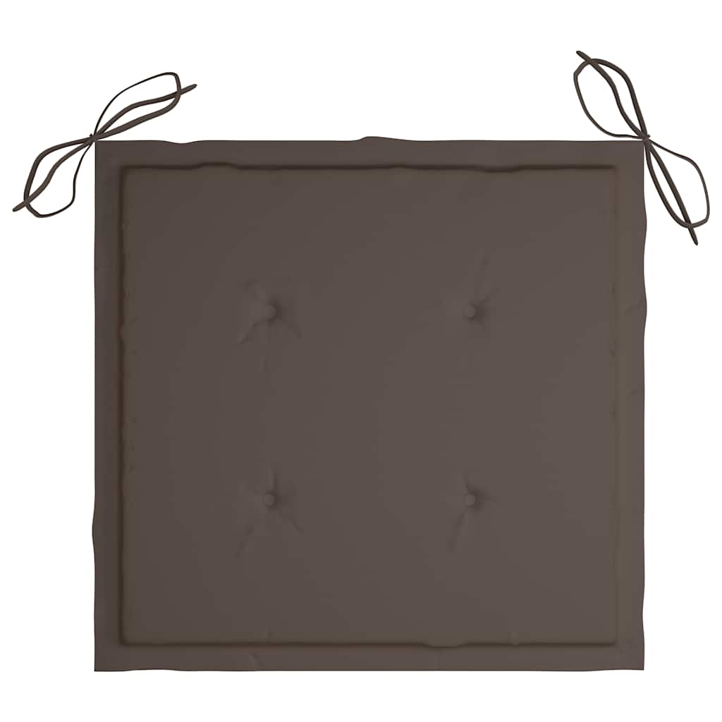 vidaXL Καρέκλες Κήπου 2 τεμ. από Μασίφ Ξύλο Teak με Taupe Μαξιλάρια