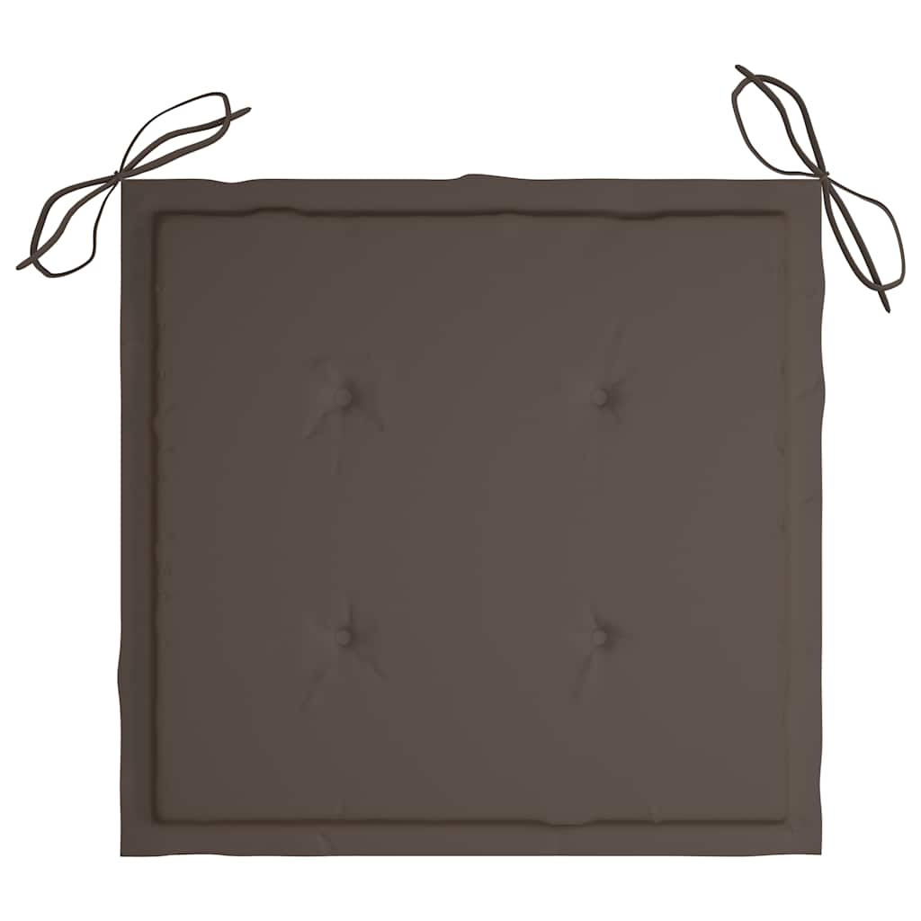 vidaXL Καρέκλες Κήπου 2 τεμ. από Μασίφ Ξύλο Teak με Taupe Μαξιλάρια
