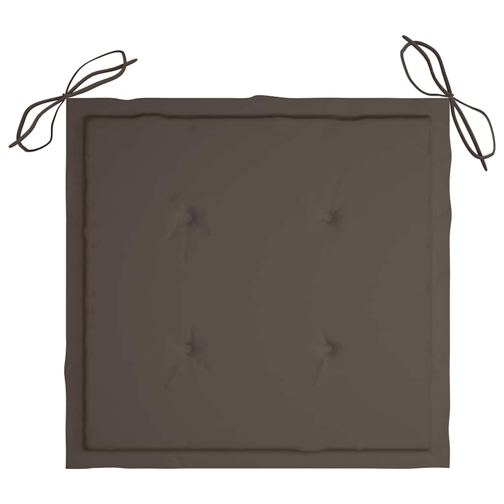 vidaXL Καρέκλες Κήπου 2 τεμ. από Μασίφ Ξύλο Teak με Taupe Μαξιλάρια