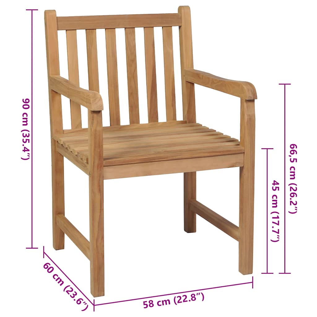 vidaXL Καρέκλες Κήπου 2 τεμ. από Μασίφ Ξύλο Teak με Taupe Μαξιλάρια