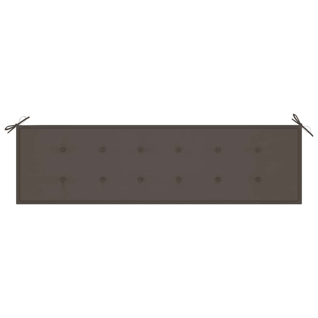 vidaXL Παγκάκι Κήπου 175 εκ. από Μασίφ Ξύλο Teak με Taupe Μαξιλάρι