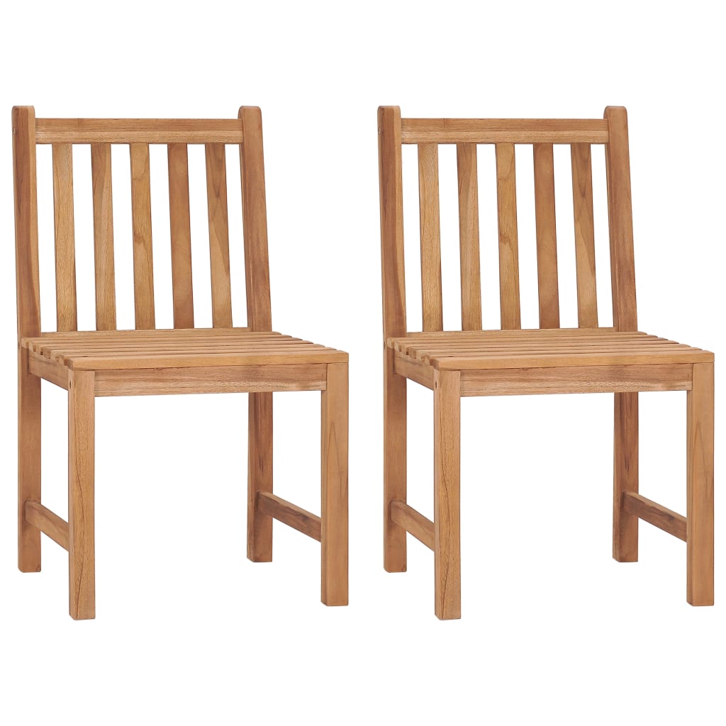 vidaXL Καρέκλες Κήπου 2 Τεμαχίων από Μασίφ Ξύλο Teak με Μαξιλάρια