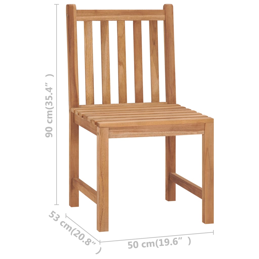 vidaXL Καρέκλες Κήπου 2 Τεμαχίων από Μασίφ Ξύλο Teak με Μαξιλάρια