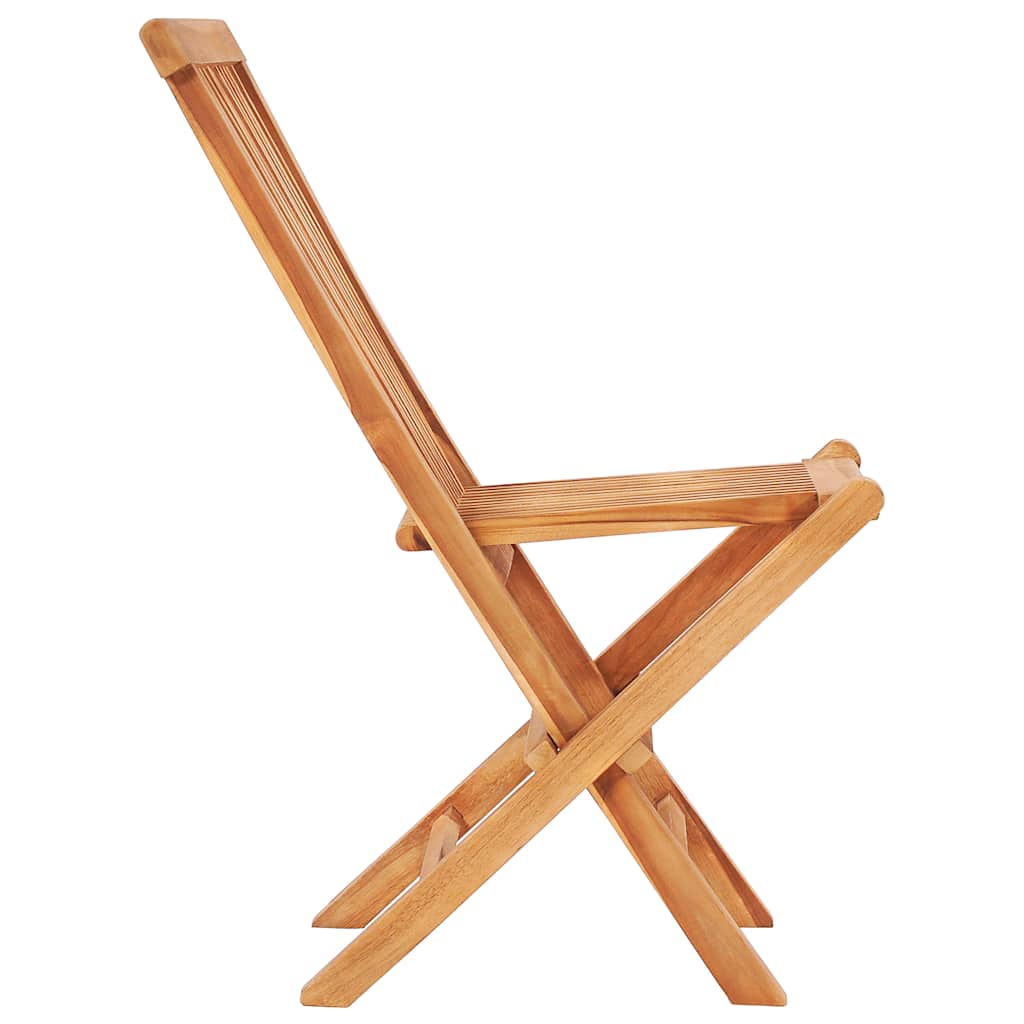 vidaXL Σετ Επίπλων Mπιστρό 3 τεμ. Μασίφ Ξύλο Teak με Μπεζ Μαξιλάρια