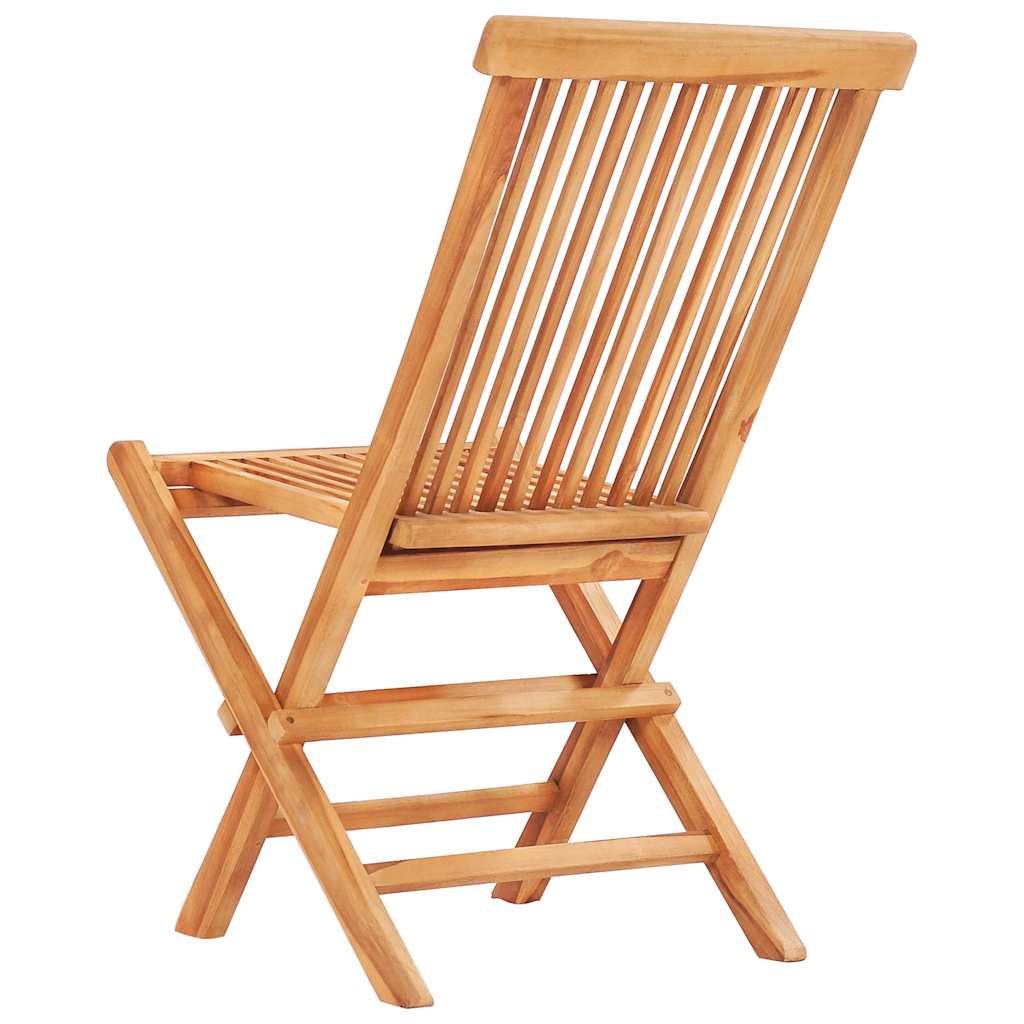 vidaXL Σετ Επίπλων Mπιστρό 3 τεμ. Μασίφ Ξύλο Teak με Μπεζ Μαξιλάρια