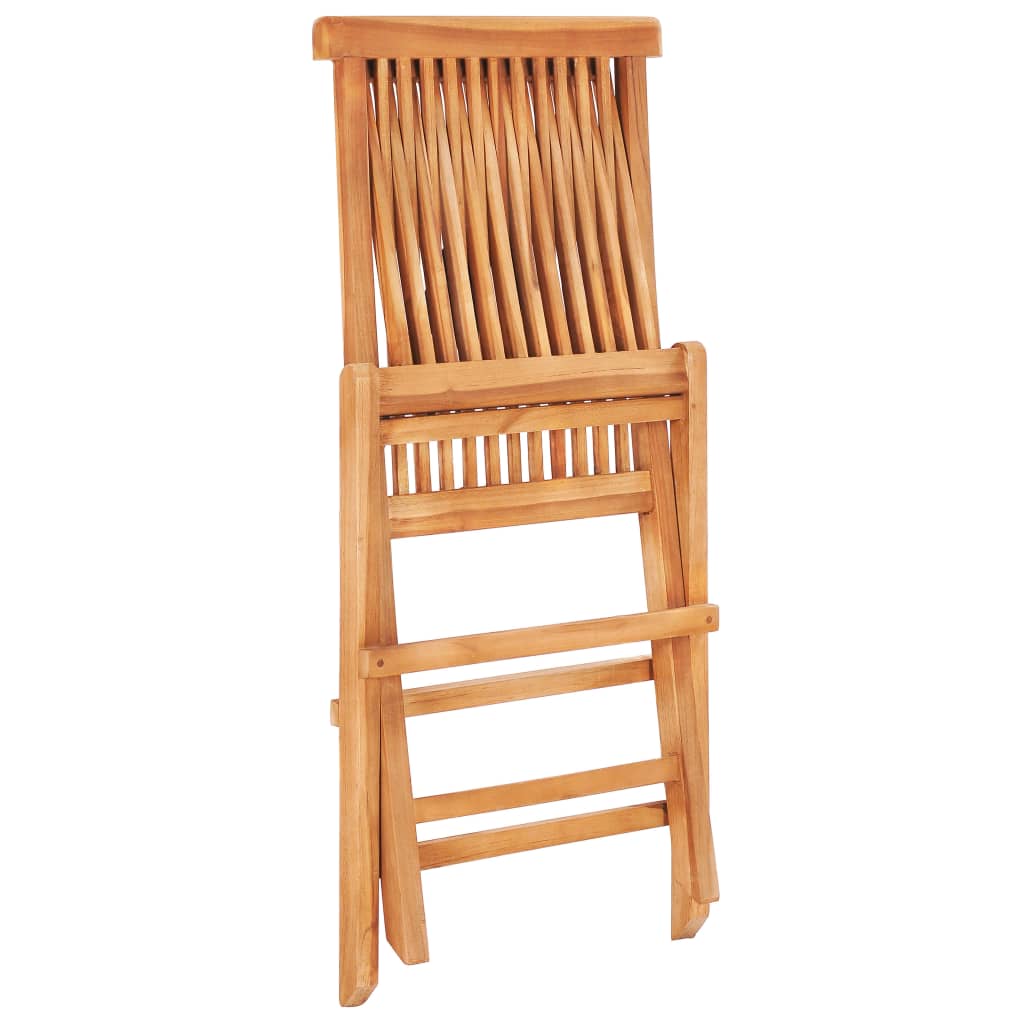 vidaXL Σετ Επίπλων Mπιστρό 3 τεμ. Μασίφ Ξύλο Teak με Πράσινα Μαξιλάρια