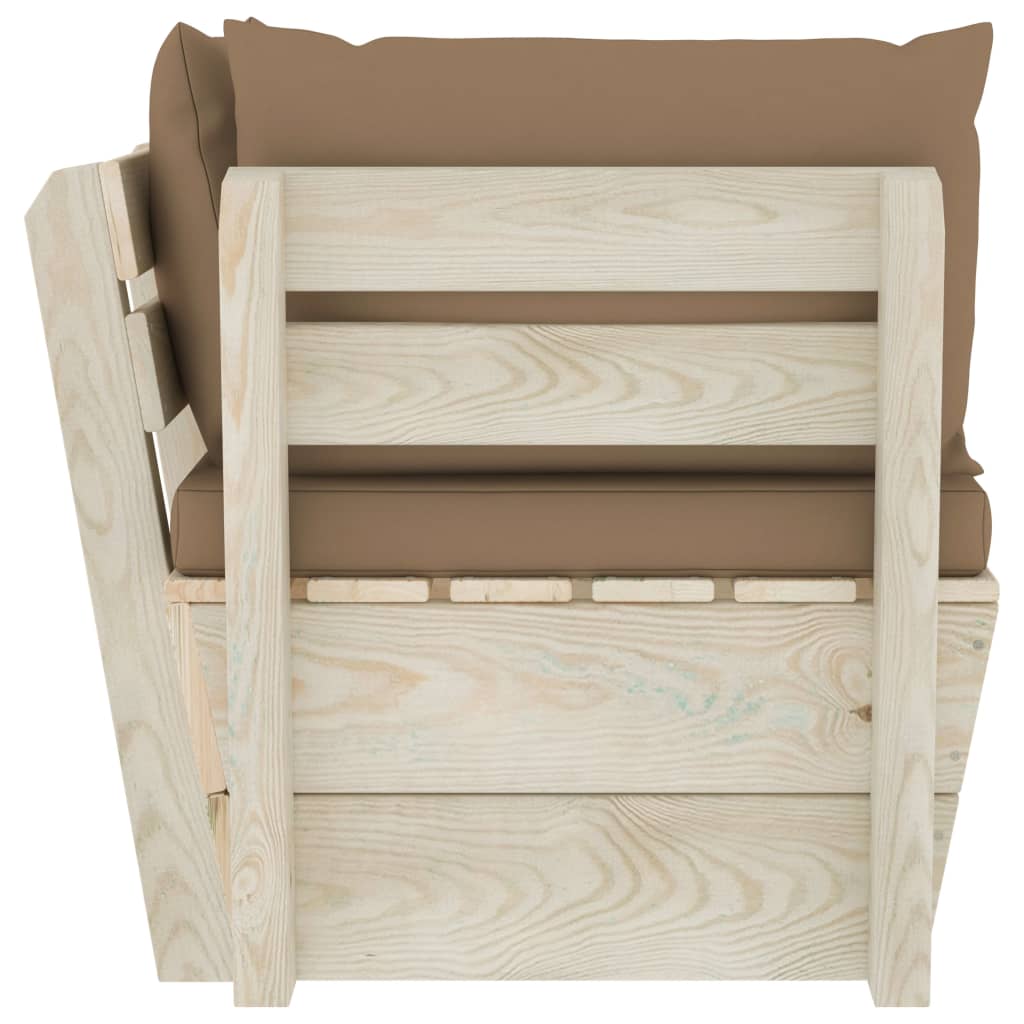 vidaXL Καναπές Κήπου Γωνιακός από Παλέτες Εμποτισμένο Ξύλο Ερυθρελάτης