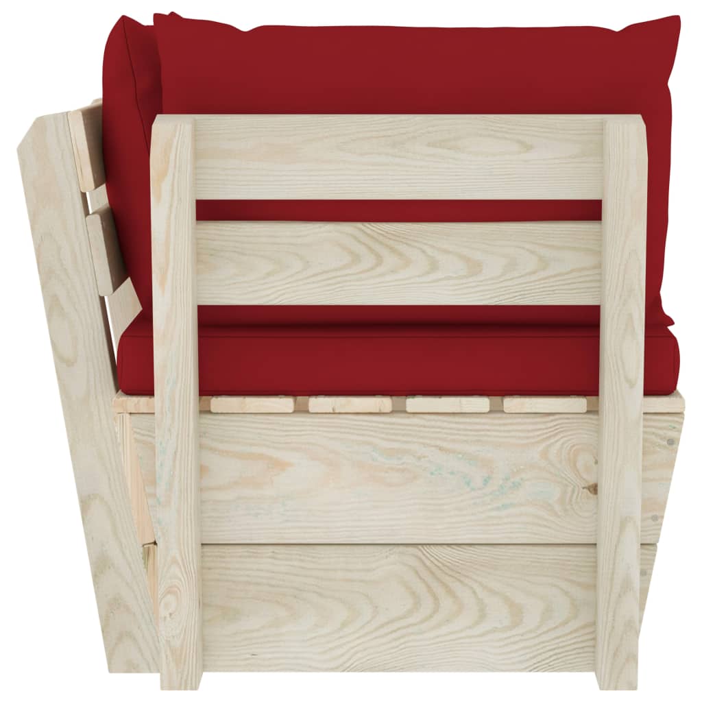 vidaXL Καναπές Κήπου Γωνιακός από Παλέτες Εμποτισμένο Ξύλο Ερυθρελάτης