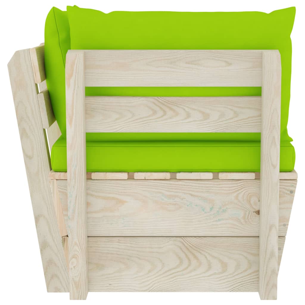 vidaXL Καναπές Κήπου Γωνιακός από Παλέτες Εμποτισμένο Ξύλο Ερυθρελάτης